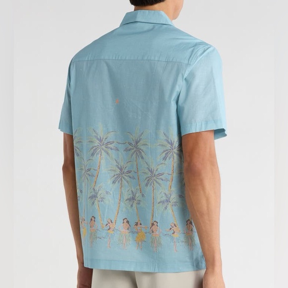 Travis Mathew Windy Bay Short Sleeve Dusty Blue Button-Up Shirt Size XL NWT - Picture 3 of 11